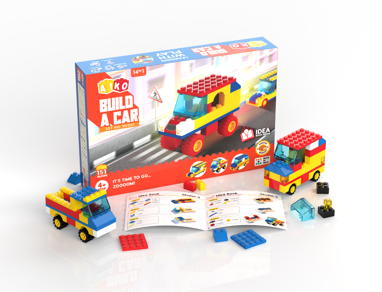 Build-a-Car |  Building Block Toy | STEM DIY Vehicle Set | Compatible with International Block Brands | Age 4+
