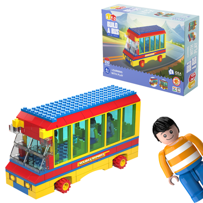 Build-a-Bus |  Building Block Toy | STEM DIY Vehicle Set | Compatible with International Block Brands | Age 6+