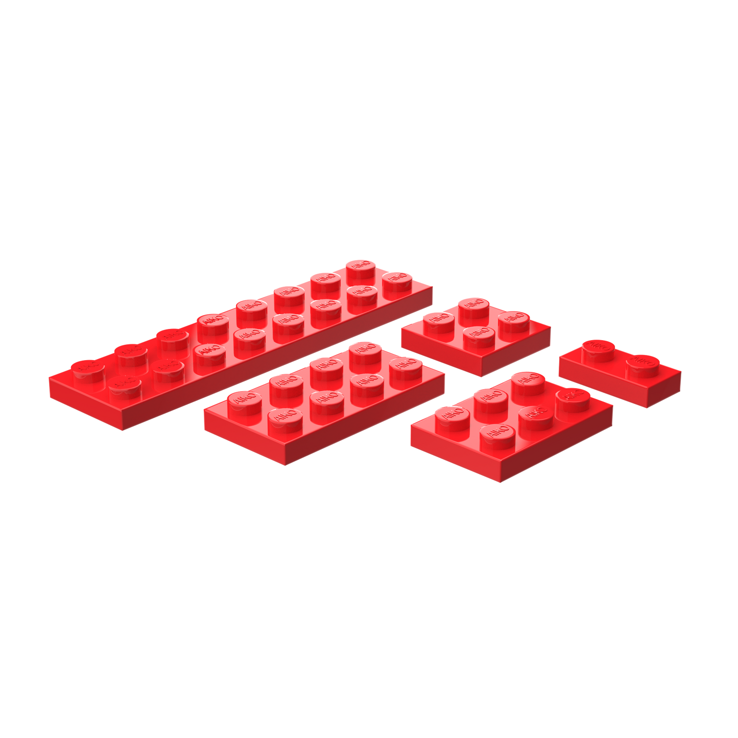Flat Building Plates Combo Pack 1x2, 2x2, 2x3, 2x4 & 2x8 | Pack of 25 Pieces (5 each)
