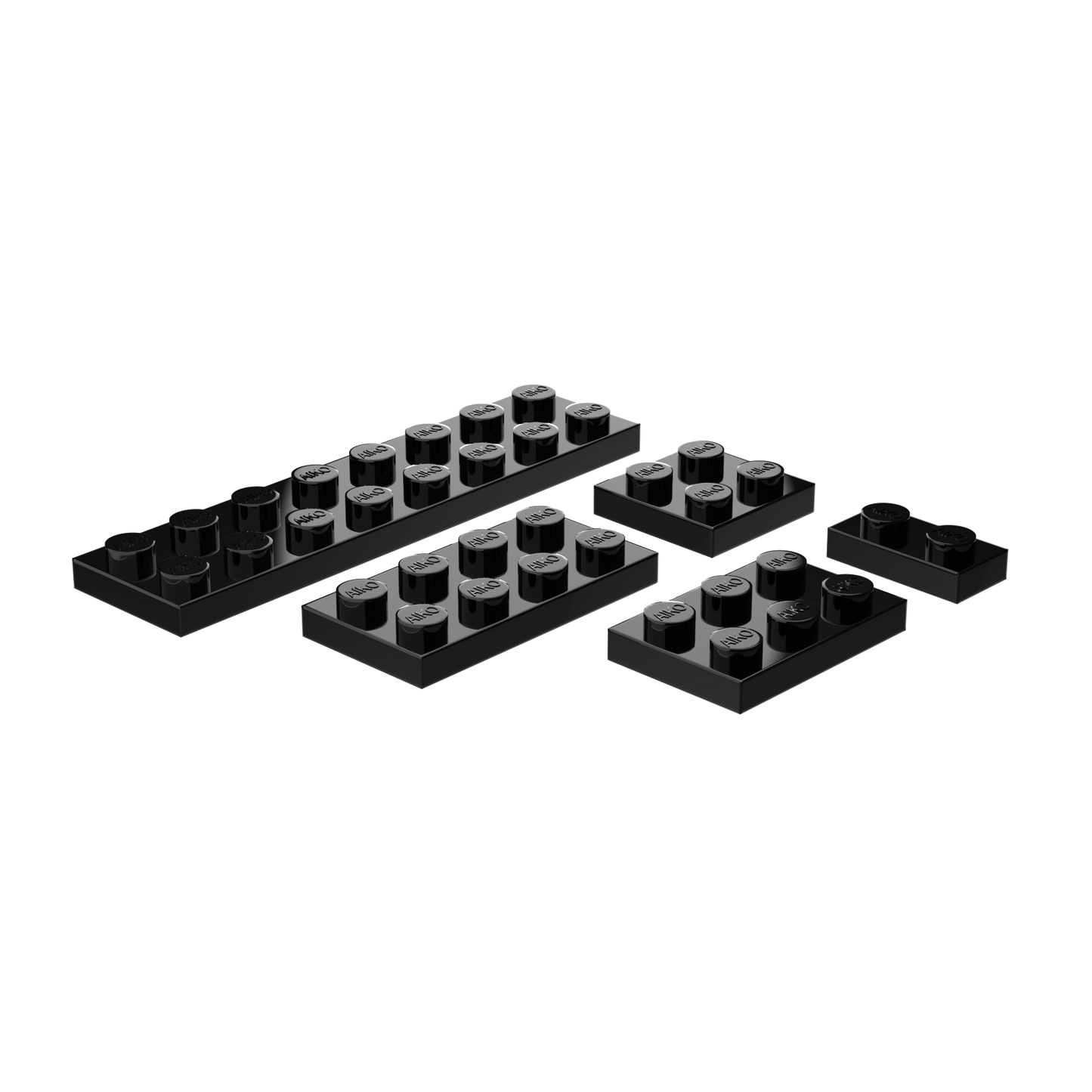 Flat Building Plates Combo Pack 1x2, 2x2, 2x3, 2x4 & 2x8 | Pack of 25 Pieces (5 each)