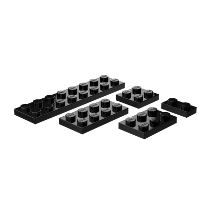 Flat Building Plates Combo Pack 1x2, 2x2, 2x3, 2x4 & 2x8 | Pack of 25 Pieces (5 each)