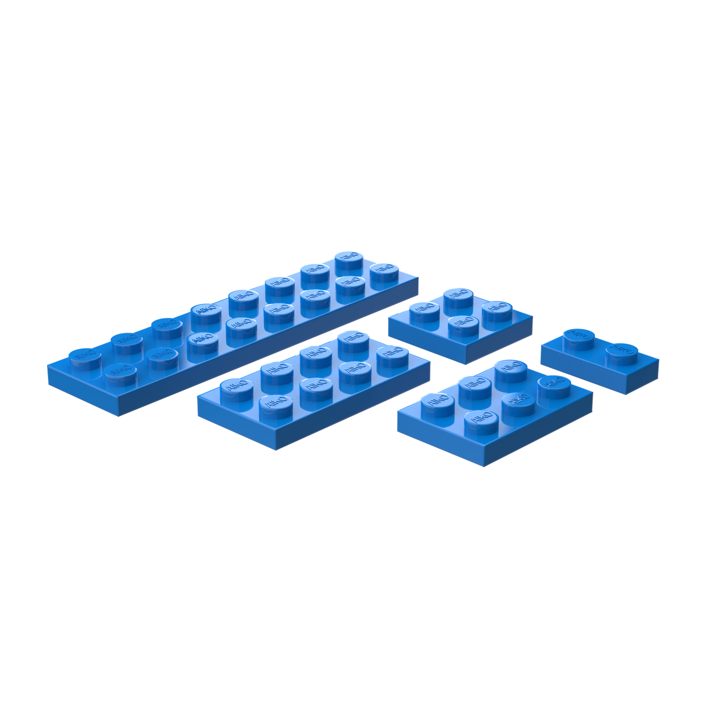 Flat Building Plates Combo Pack 1x2, 2x2, 2x3, 2x4 & 2x8 | Pack of 25 Pieces (5 each)