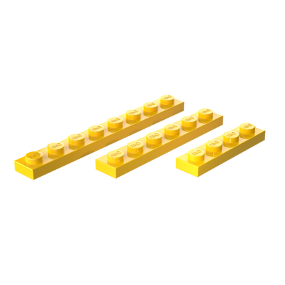 1x4, 1x6 & 1x8 Flat Building Plates Combo Pack – 15 Pieces (5 Each)
