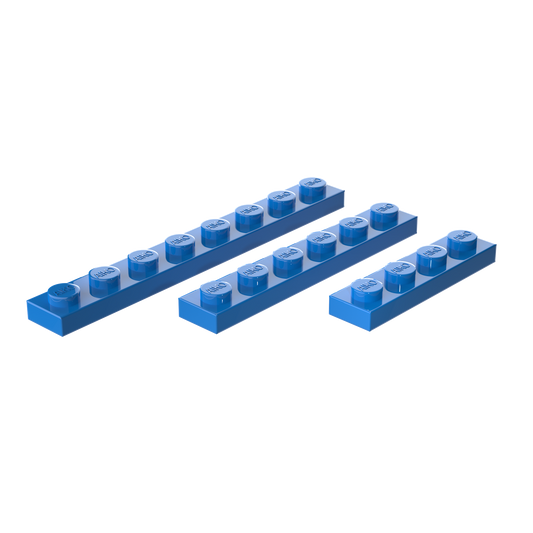 1x4, 1x6 & 1x8 Flat Building Plates Combo Pack – 15 Pieces (5 Each)