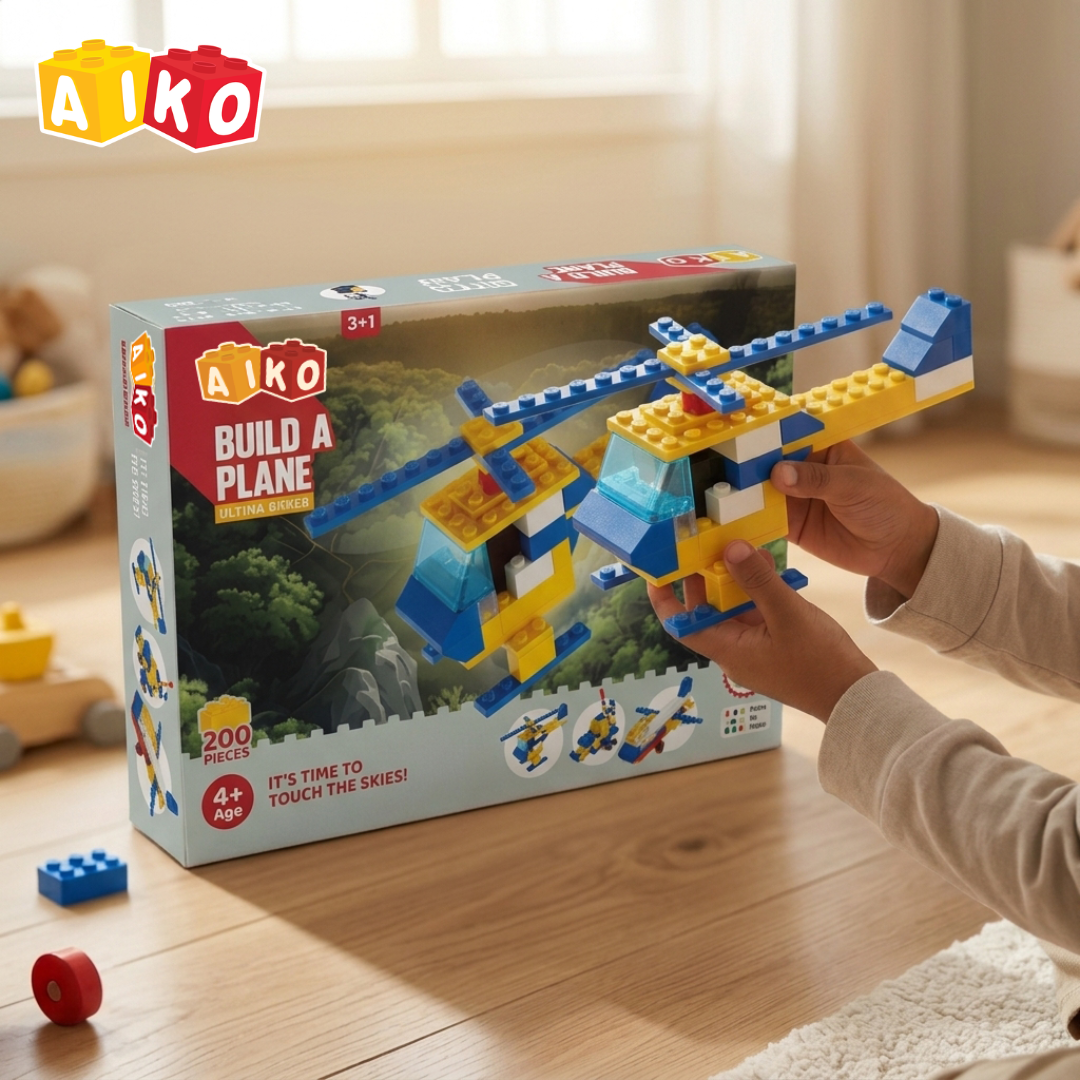 AIKO Build-a-Plane | Creative Building Block Set for Kids