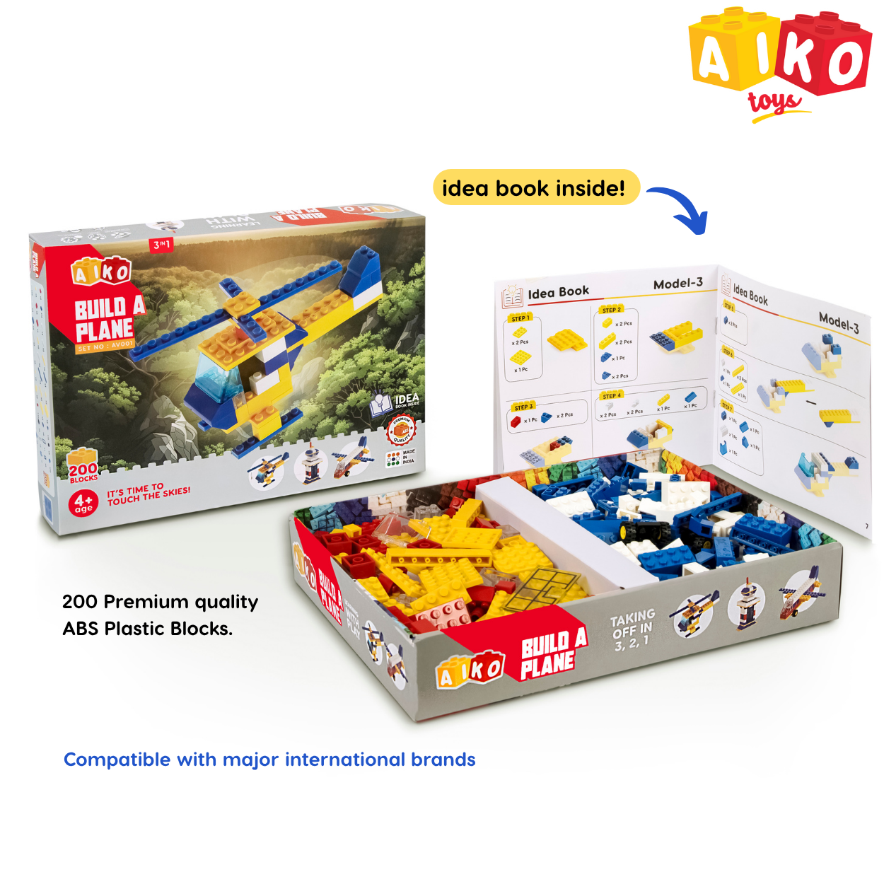 AIKO Build-a-Plane | Creative Building Block Set for Kids