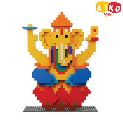 AIKO My Ganesha Set – Includes Mushak Sticker| Premium Cultural Building Block Toy