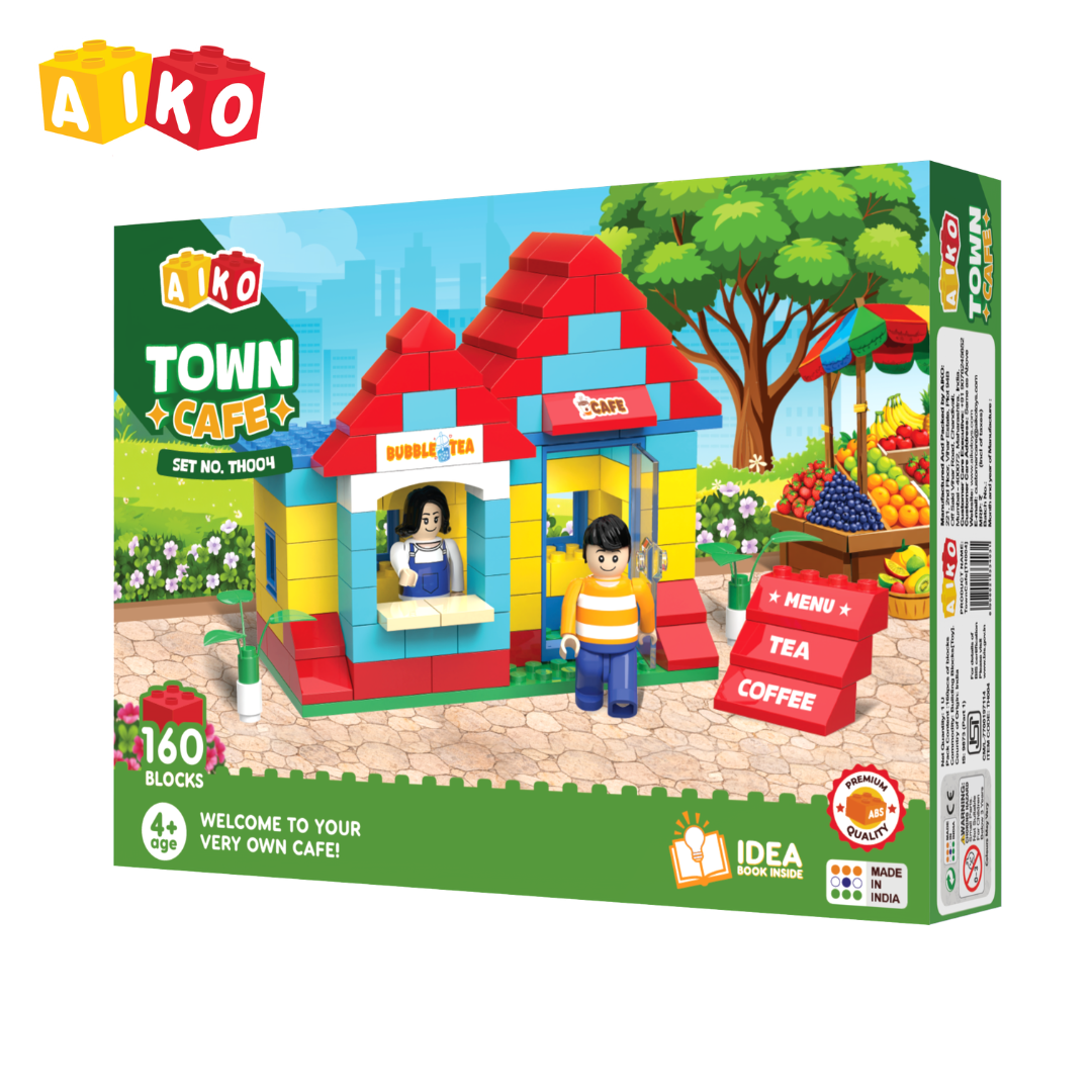 AIKO Town Cafe Set | Creative Building Blocks for Kids & Hobby Builders