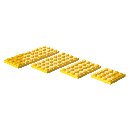 4x4, 4x6, 4x8 & 4x10 Flat Building Plates| Pack of 12 (3 Each)