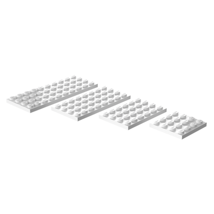 4x4, 4x6, 4x8 & 4x10 Flat Building Plates| Pack of 12 (3 Each)