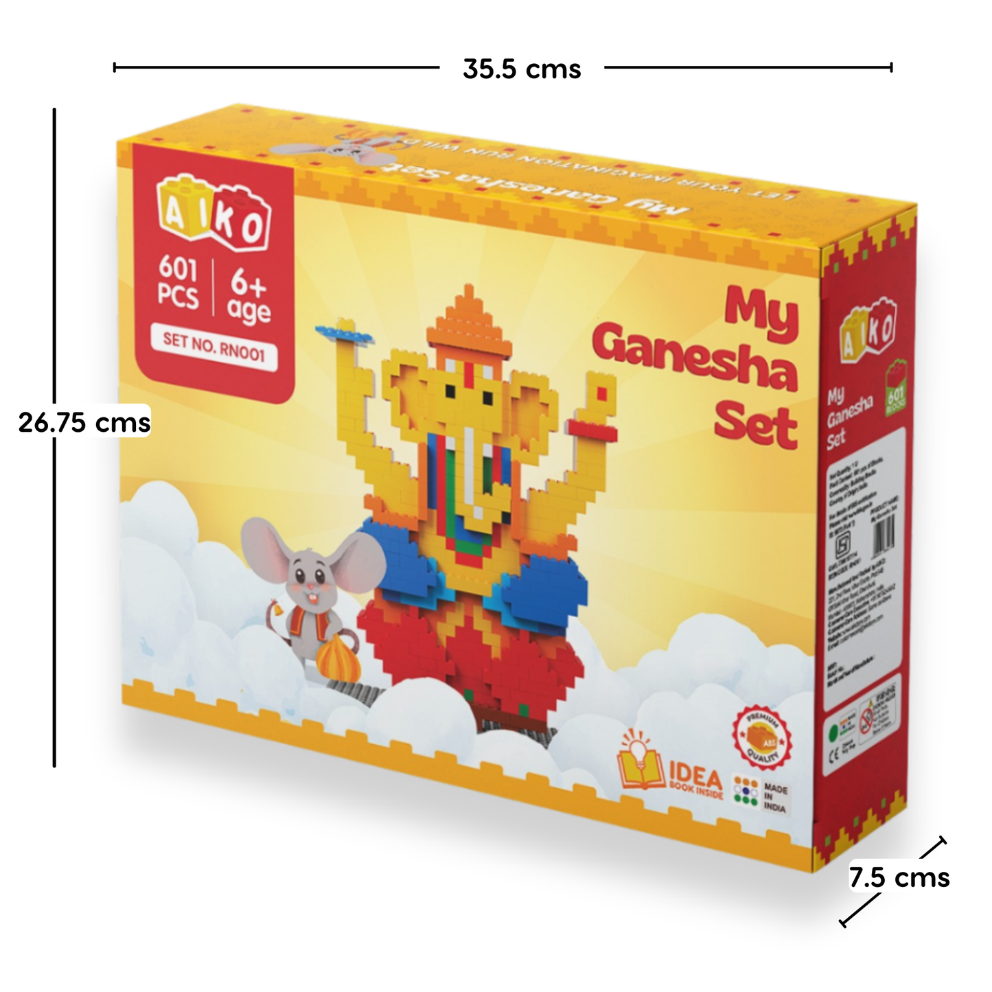 AIKO My Ganesha Set – Includes Mushak Sticker| Premium Cultural Building Block Toy