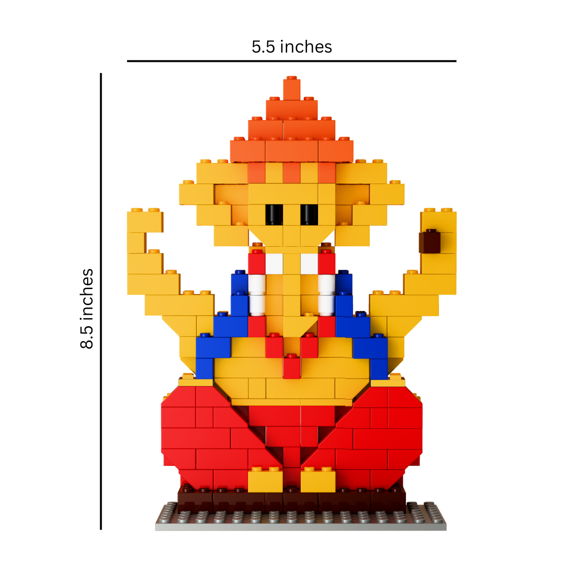Bal Ganesha Building Block Set with Modak – Includes Mushak Sticker | Compatible with International Blocks | For Ages 4+ x SET OF 5