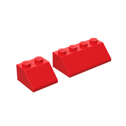 45° Roof Building Blocks 2x2 & 2x4 | Combo Pack of 10 (5 each)
