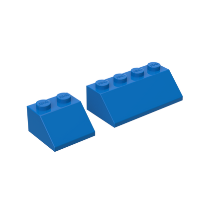 45° Roof Building Blocks 2x2 & 2x4 | Combo Pack of 10 (5 each)