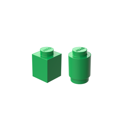 1x1 Building Blocks Combo | Square & Round | Pack of 20 (10 Each)