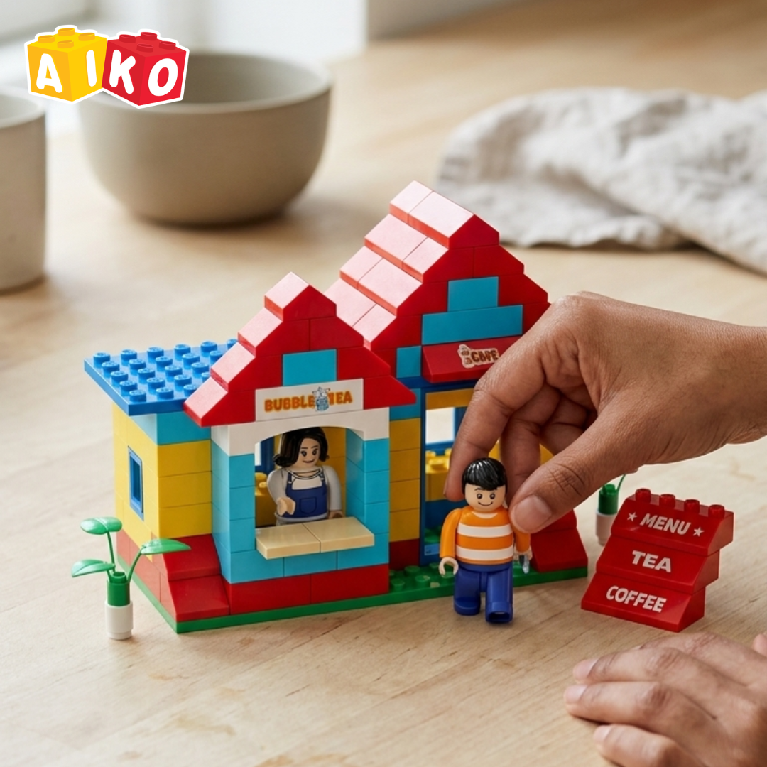 Town Cafe Set No.04 | 160 Premium Building Blocks | Ages 4-99 years