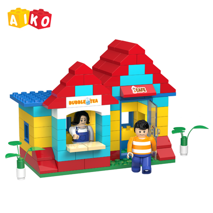 Town Cafe Set No.04 | 160 Premium Building Blocks | Ages 4-99 years