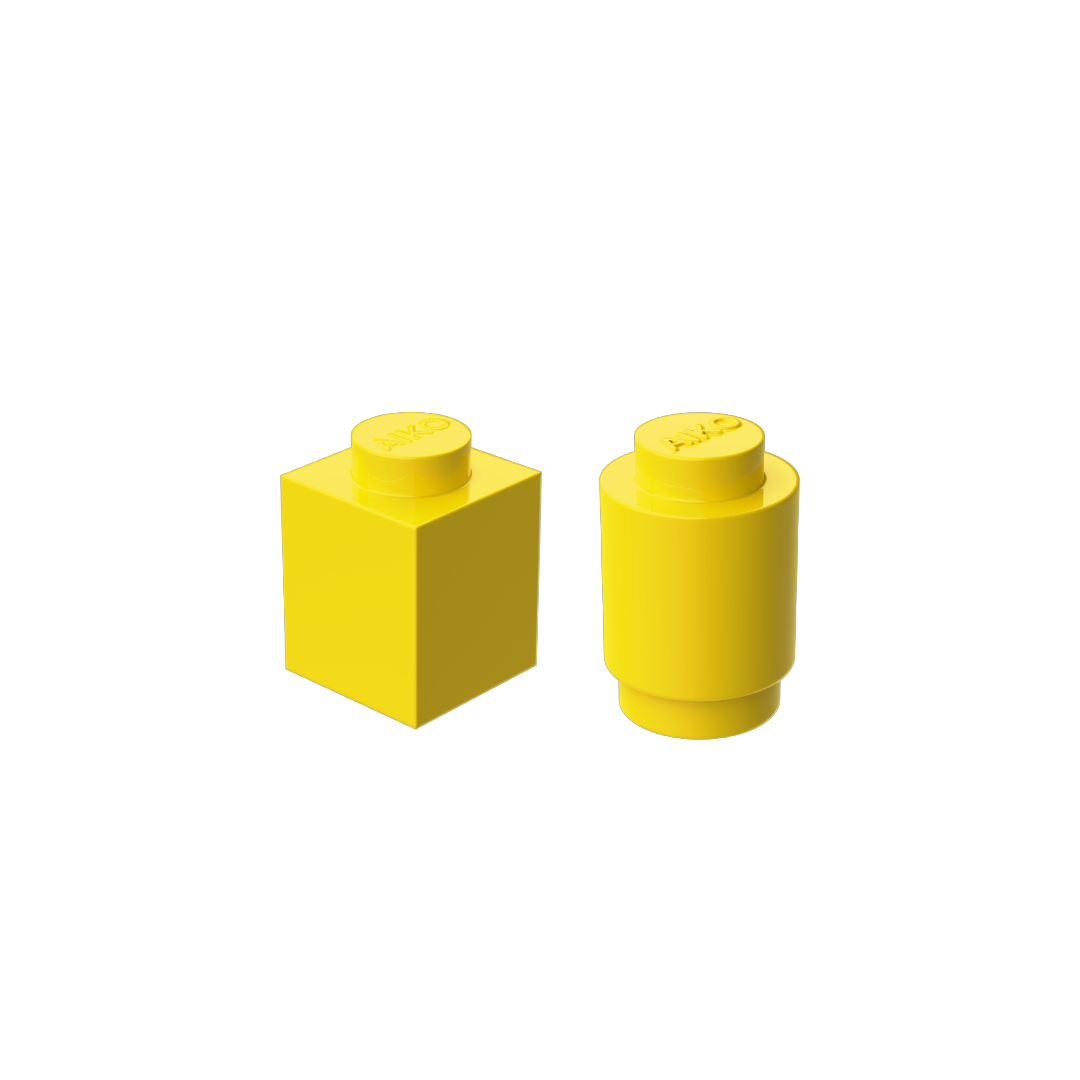 1x1 Building Blocks Combo | Square & Round | Pack of 20 (10 Each)