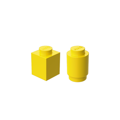 1x1 Building Blocks Combo | Square & Round | Pack of 20 (10 Each)