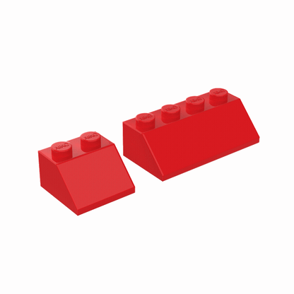 45° Roof Building Blocks 2x2 & 2x4 | Combo Pack of 10 (5 each)
