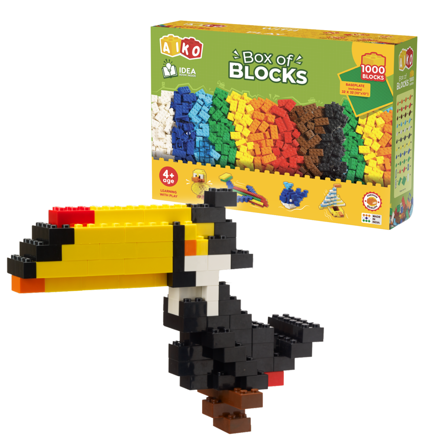 AIKO Box of Blocks 1000 | Premium Building Block Set