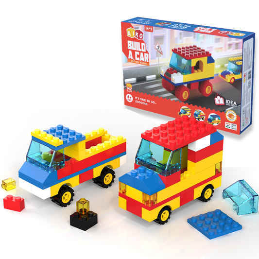 Build-a-Car |  Building Block Toy | STEM DIY Vehicle Set | Compatible with International Block Brands | Age 4+