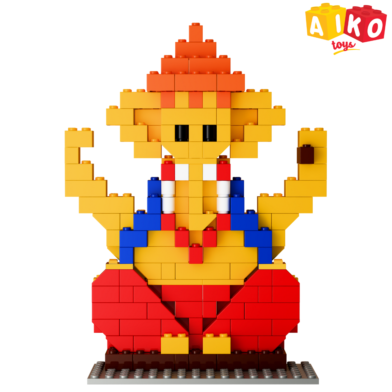 Bal Ganesha Building Block Set with Modak – Includes Mushak Sticker | Compatible with International Blocks | For Ages 4+ x SET OF 5