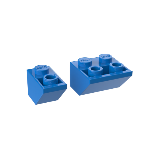 1x2 & 2x2 Reverse Roof Building Blocks | Combo Pack of 10 (5 Each)