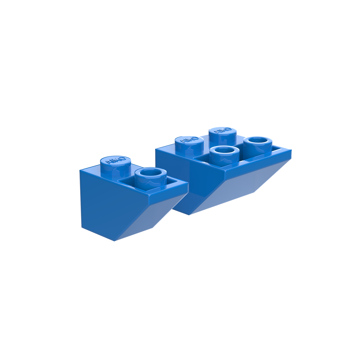 1x2 & 2x2 Reverse Roof Building Blocks | Combo Pack of 10 (5 Each)