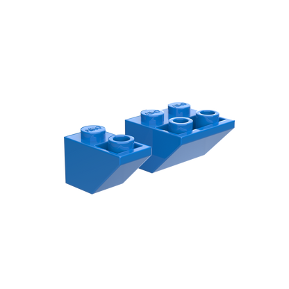 1x2 & 2x2 Reverse Roof Building Blocks | Combo Pack of 10 (5 Each)