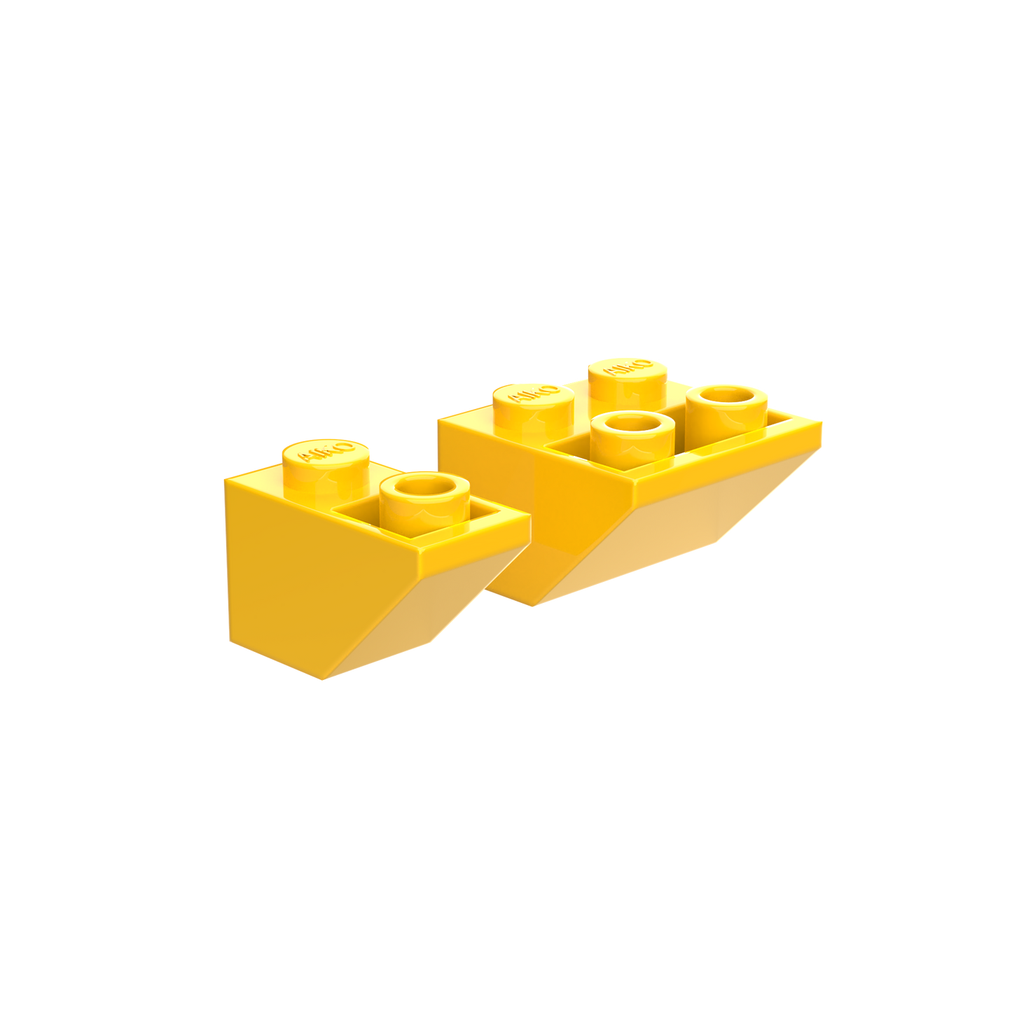 1x2 & 2x2 Reverse Roof Building Blocks | Combo Pack of 10 (5 Each)
