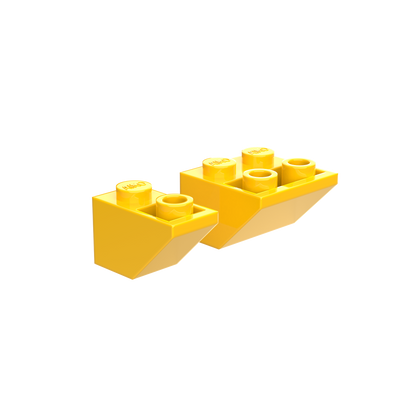 1x2 & 2x2 Reverse Roof Building Blocks | Combo Pack of 10 (5 Each)