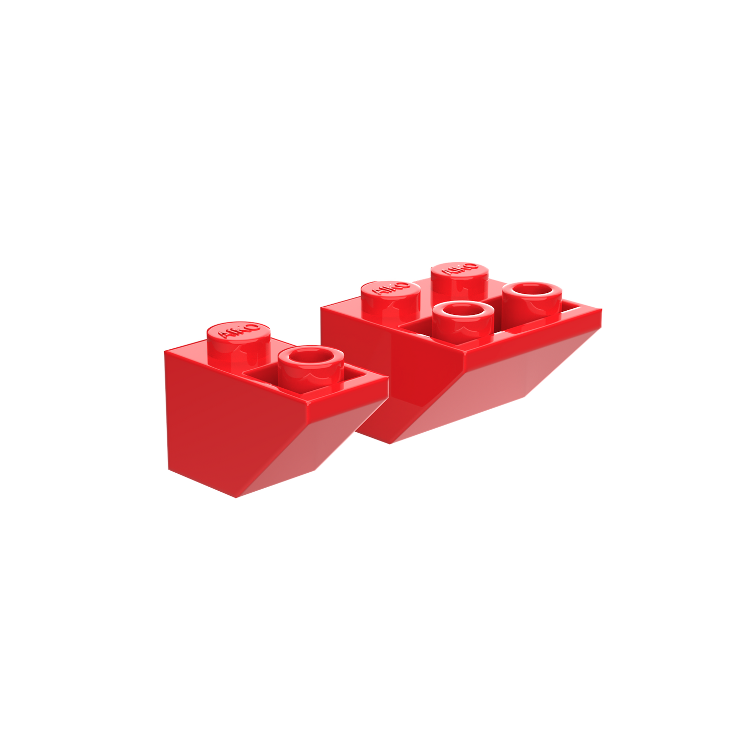 1x2 & 2x2 Reverse Roof Building Blocks | Combo Pack of 10 (5 Each)