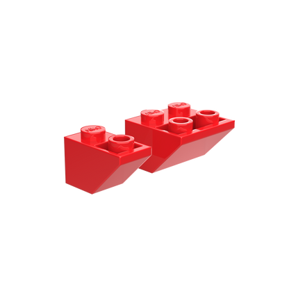 1x2 & 2x2 Reverse Roof Building Blocks | Combo Pack of 10 (5 Each)
