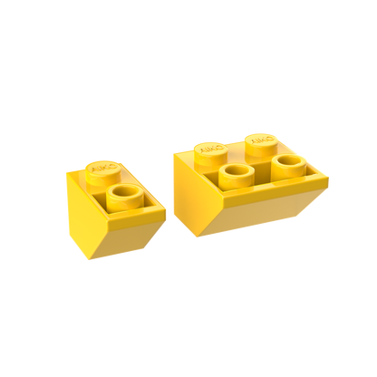 1x2 & 2x2 Reverse Roof Building Blocks | Combo Pack of 10 (5 Each)