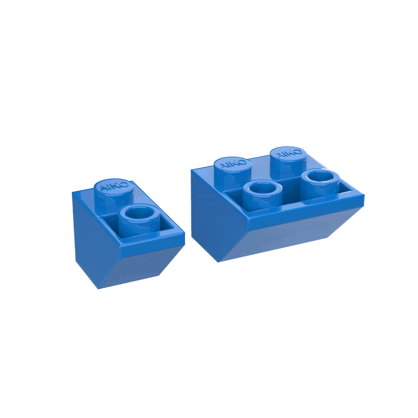 1x2 & 2x2 Reverse Roof Building Blocks | Combo Pack of 10 (5 Each)