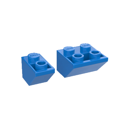 1x2 & 2x2 Reverse Roof Building Blocks | Combo Pack of 10 (5 Each)